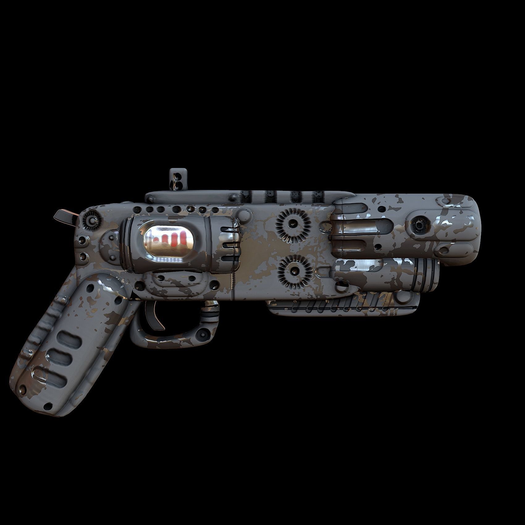 Gun scifi 3d model scifi Low-poly Low-poly 3D model Low-poly 3D model_4