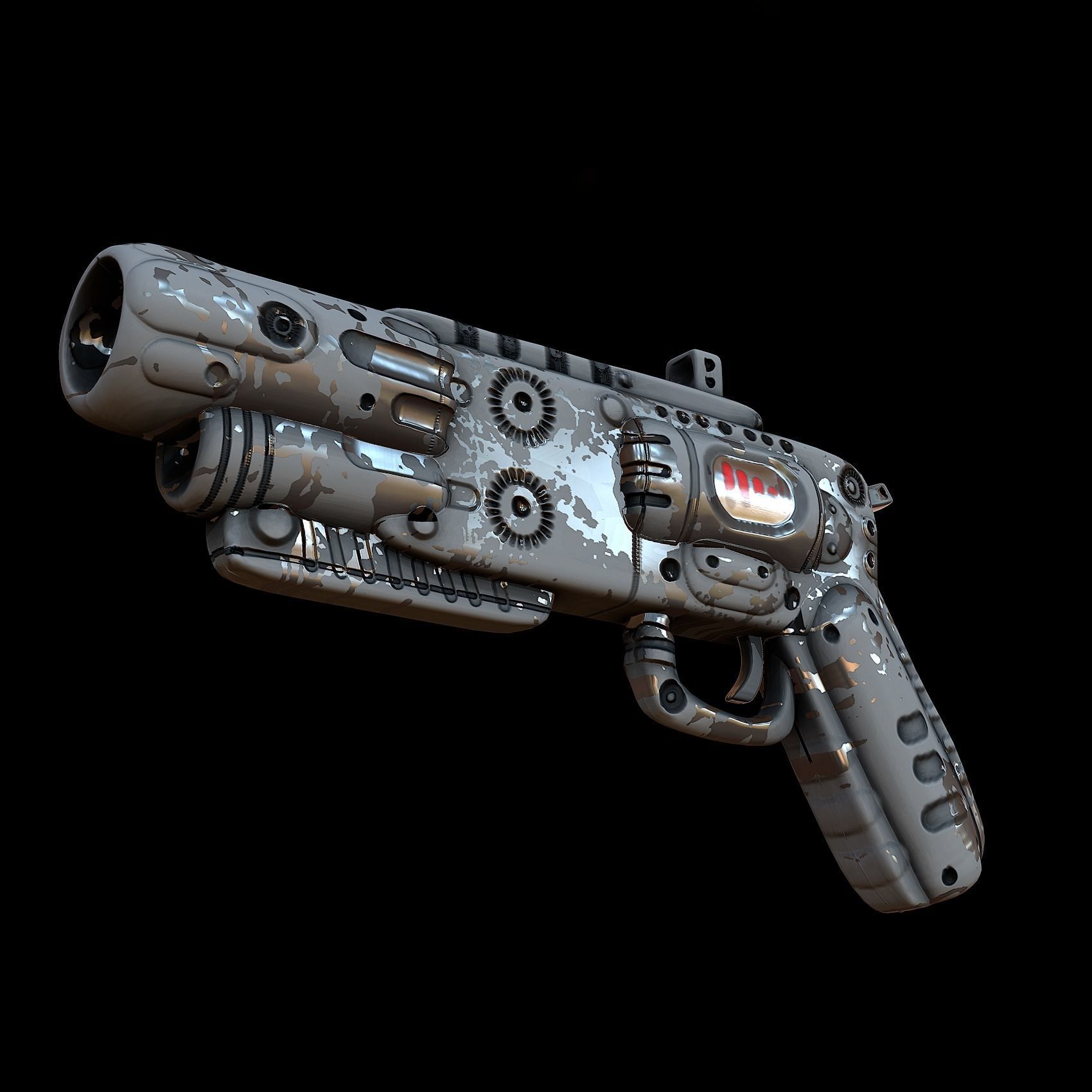 Gun scifi 3d model scifi Low-poly Low-poly 3D model Low-poly 3D model_8