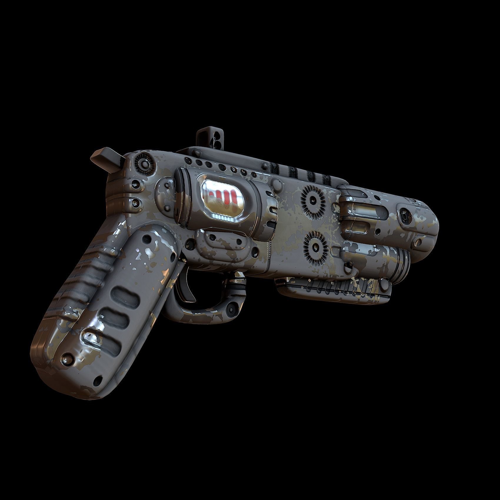 Gun scifi 3d model scifi Low-poly Low-poly 3D model Low-poly 3D model_5