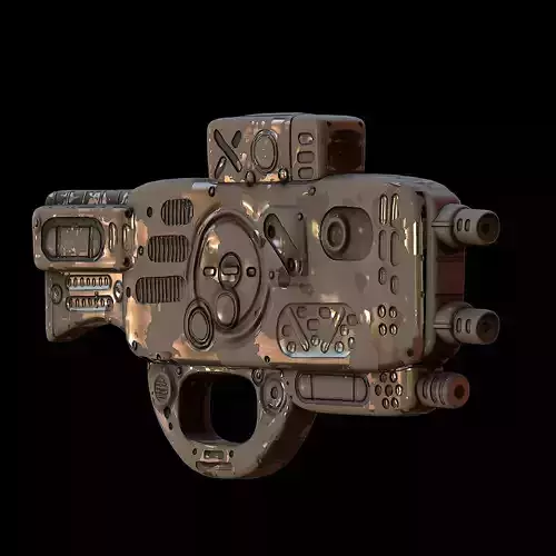 Gun scifi 3d model scifi Low-poly Low-poly 3D model Low-poly