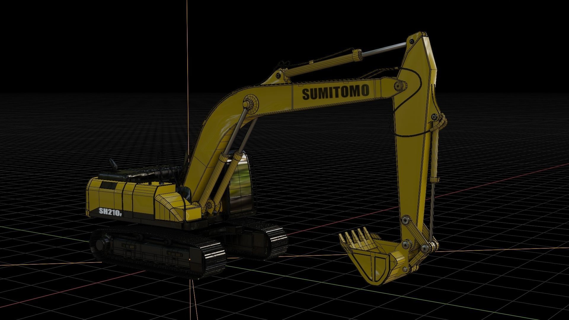 Model3D excavator Sumitomo SH210 3D model_5