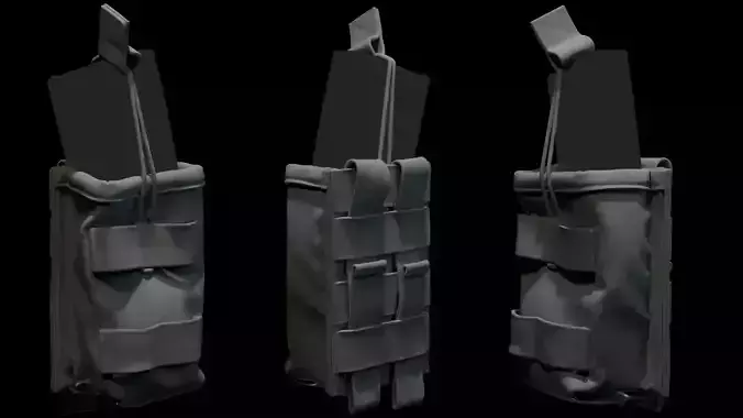 Marvelous Designer AR15 Ammo Half EmptyPouch 3D model