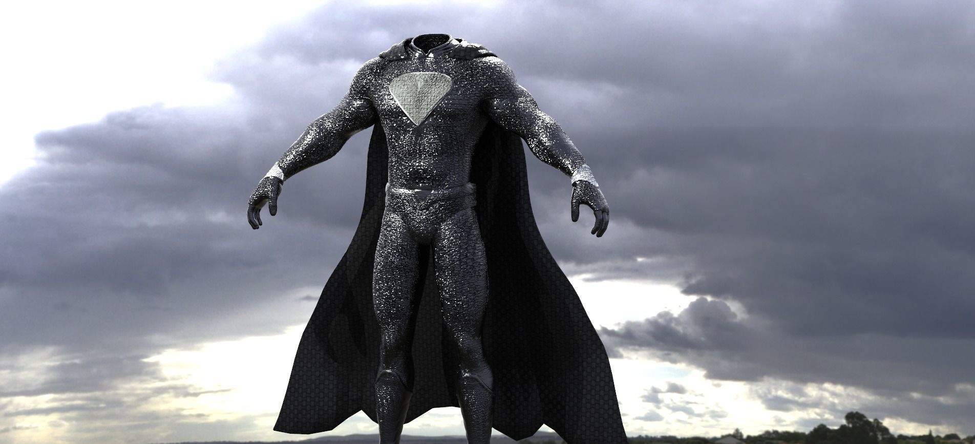Superman Silver Costume  3D model_11