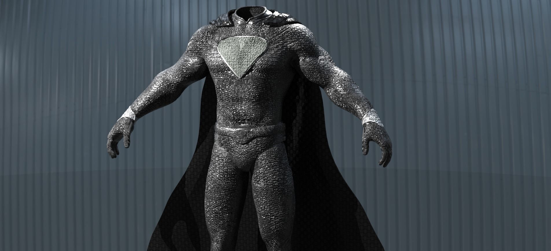 Superman Silver Costume  3D model_6