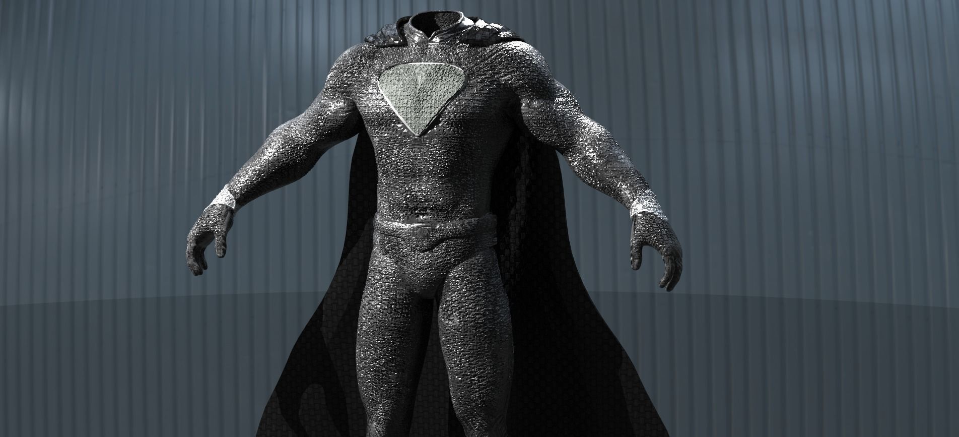 Superman Silver Costume  3D model_5