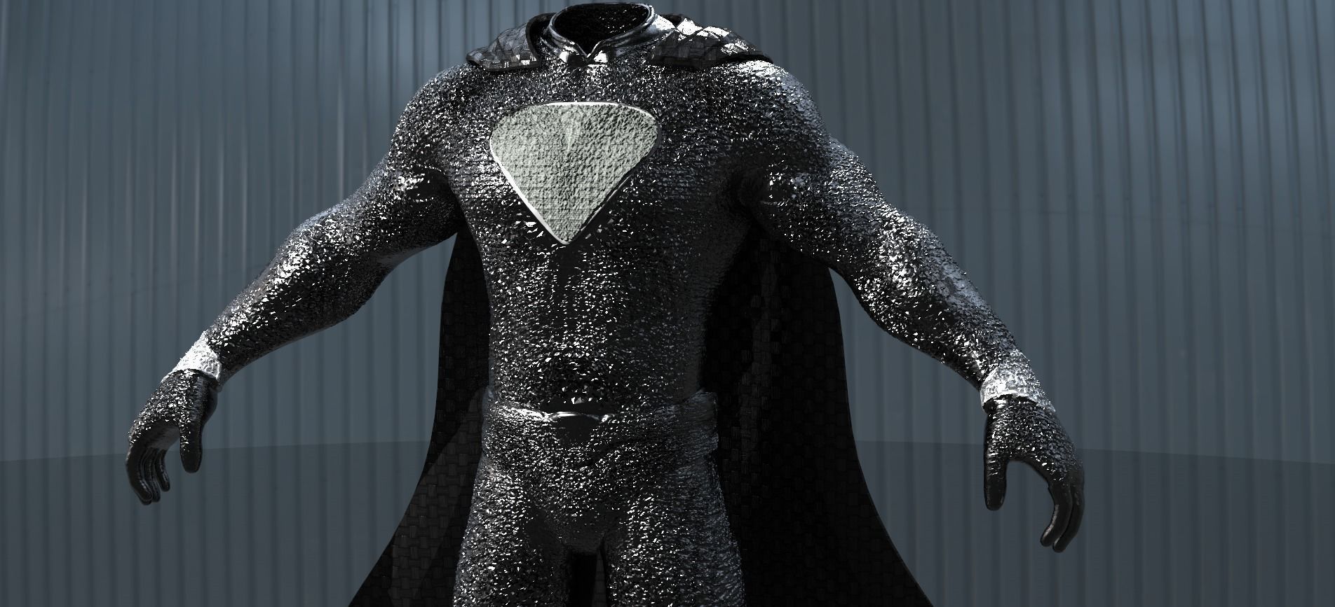 Superman Silver Costume  3D model_2