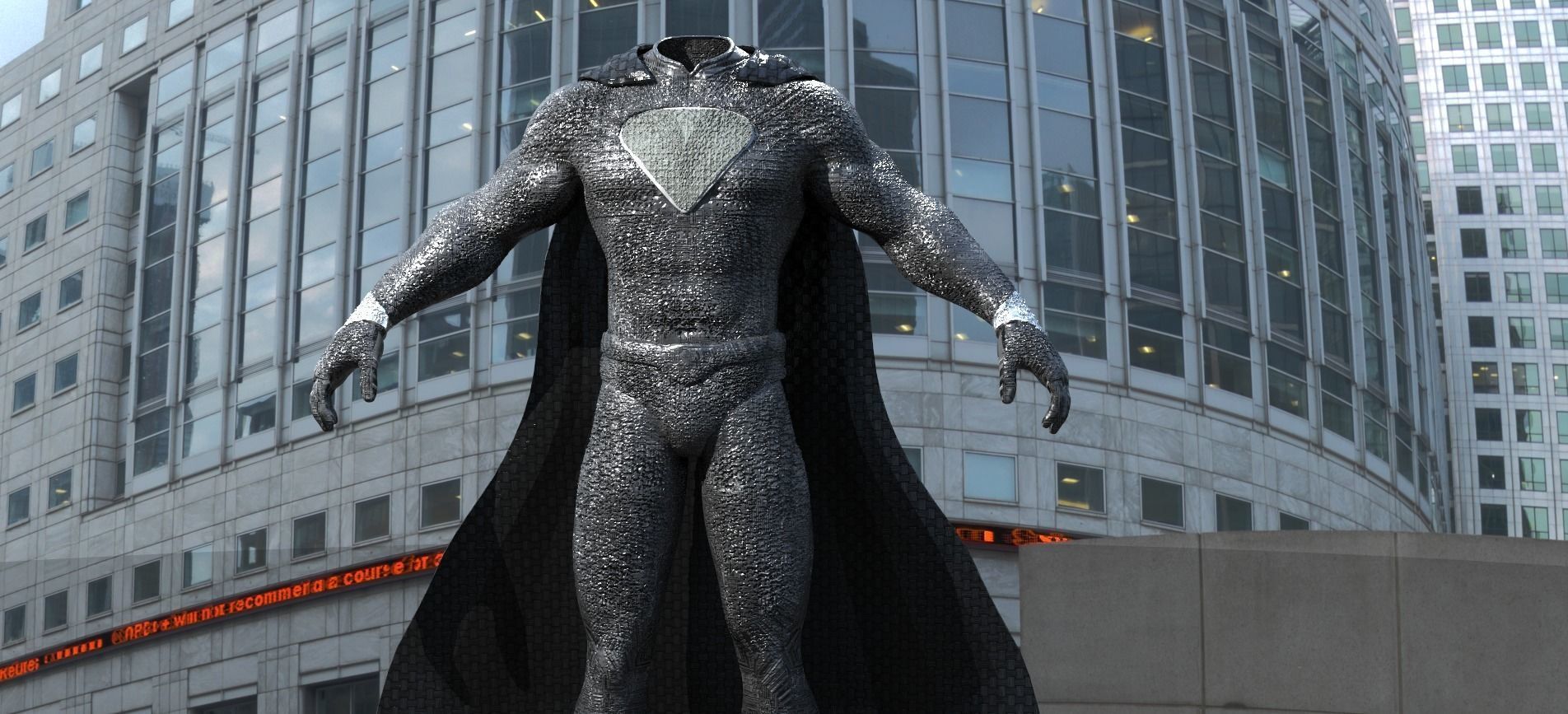 Superman Silver Costume  3D model_9