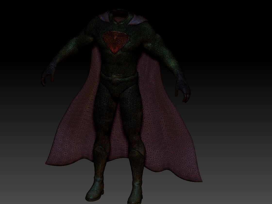 Superman Silver Costume  3D model_14