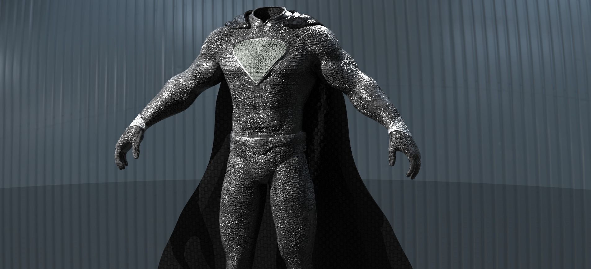 Superman Silver Costume  3D model_1