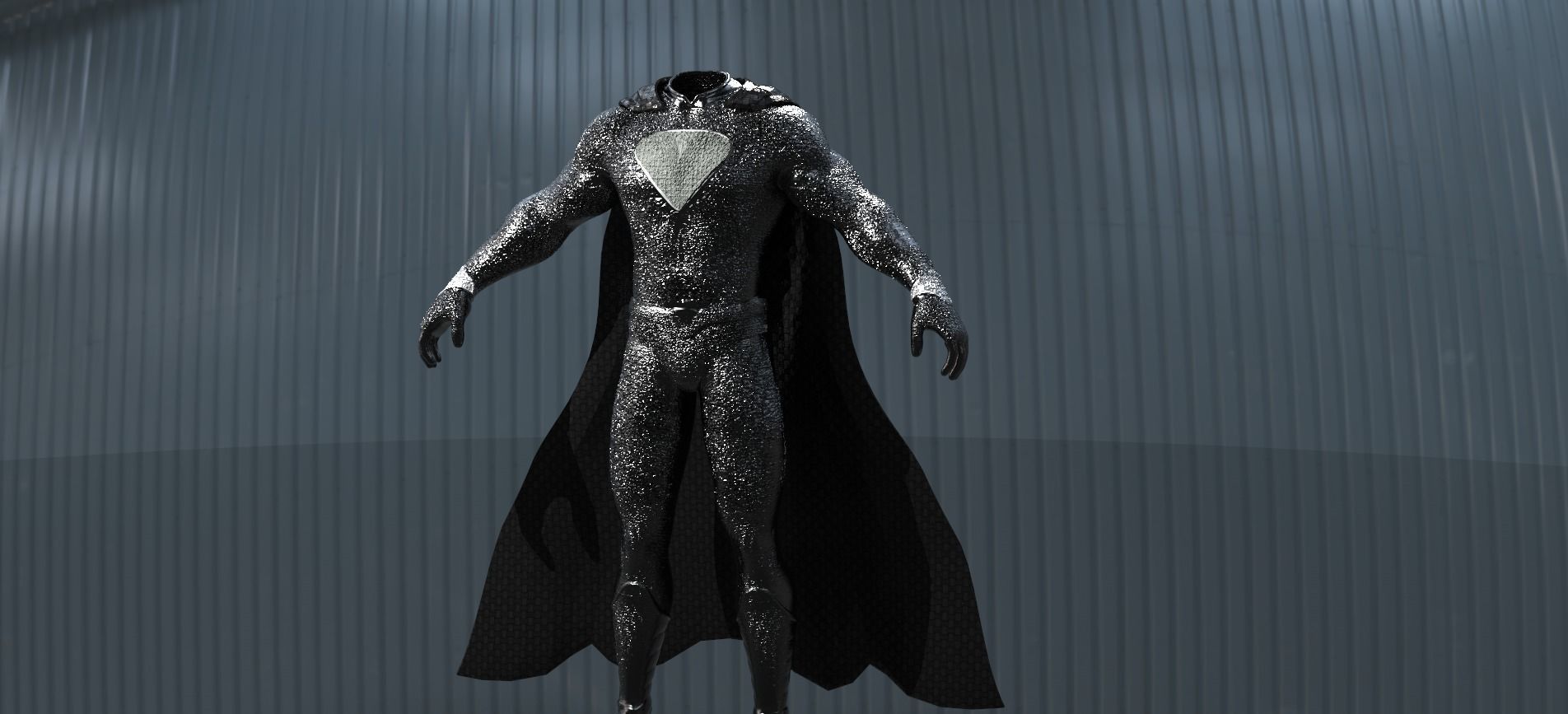 Superman Silver Costume  3D model_12