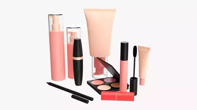 Face makeup set mockup 3D model