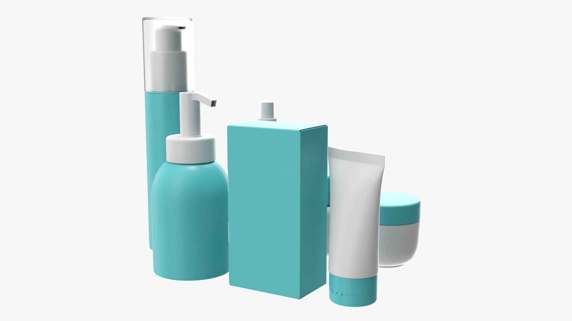 Makeup removal and evening care mockup 3D model_2