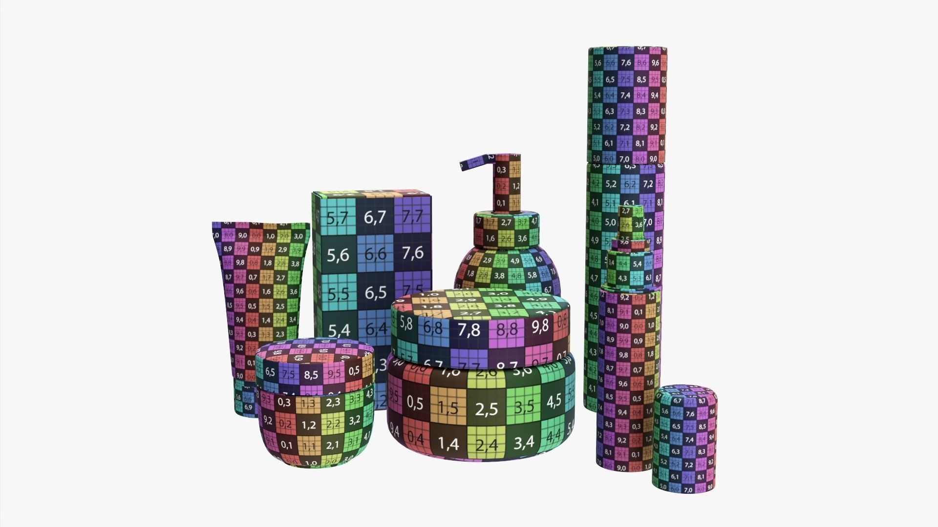 Makeup removal and evening care mockup 3D model_6