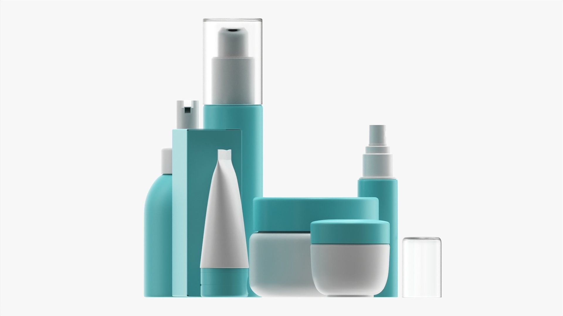 Makeup removal and evening care mockup 3D model_4