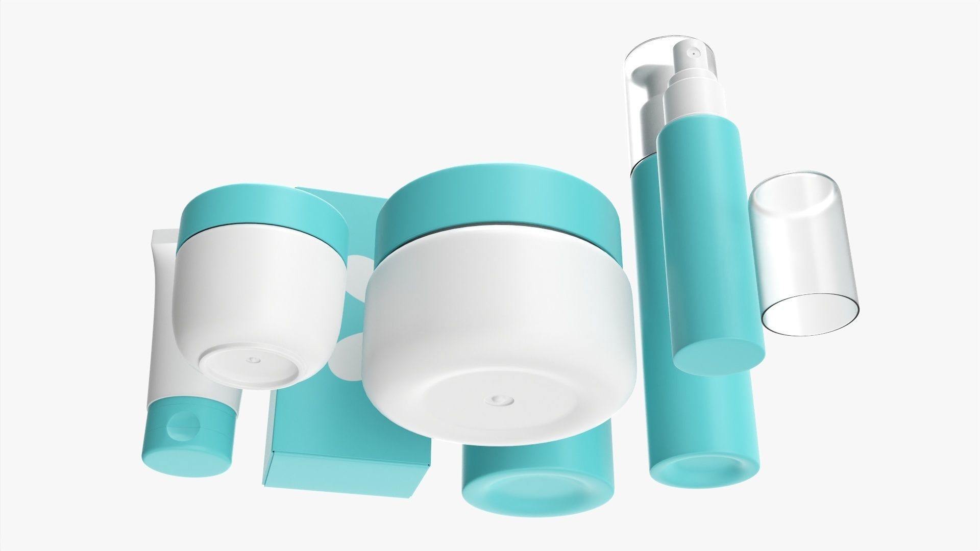 Makeup removal and evening care mockup 3D model_1