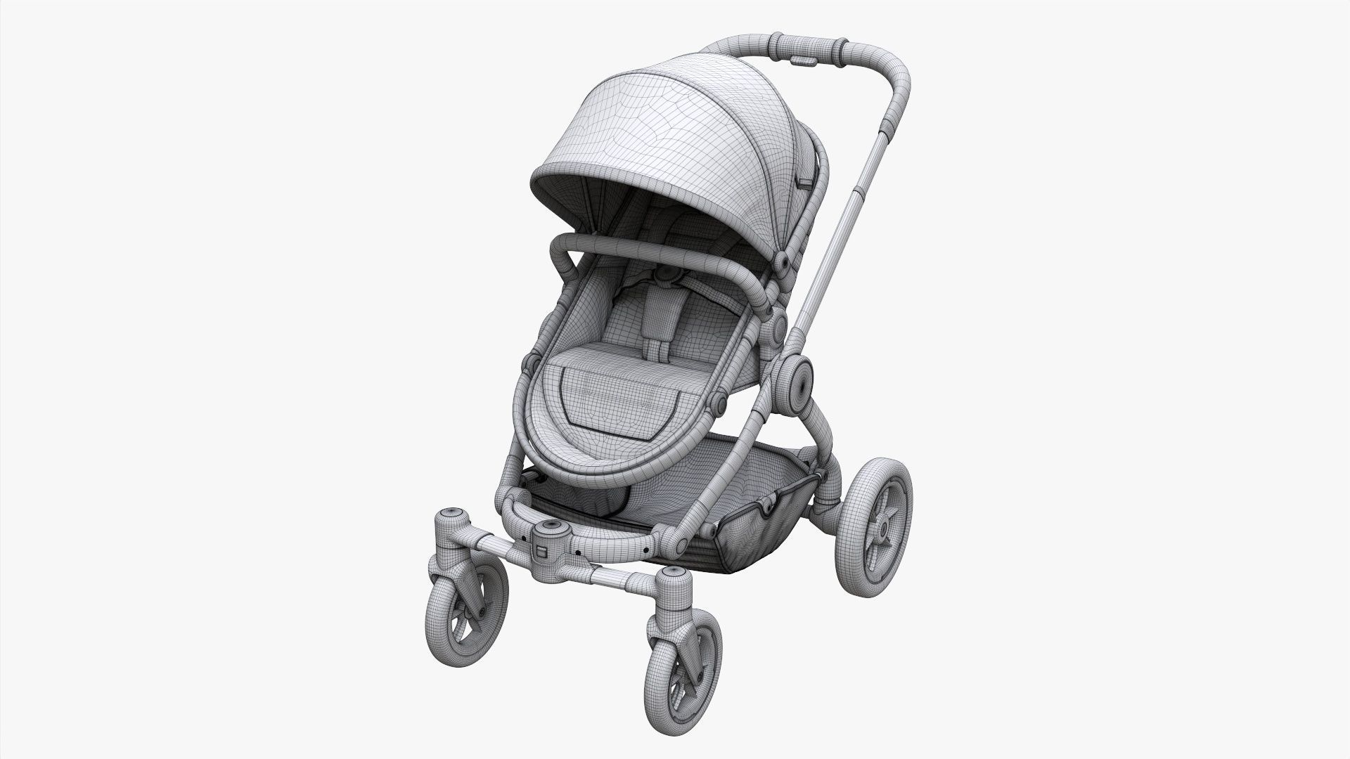 Baby stroller 01 3D model_10