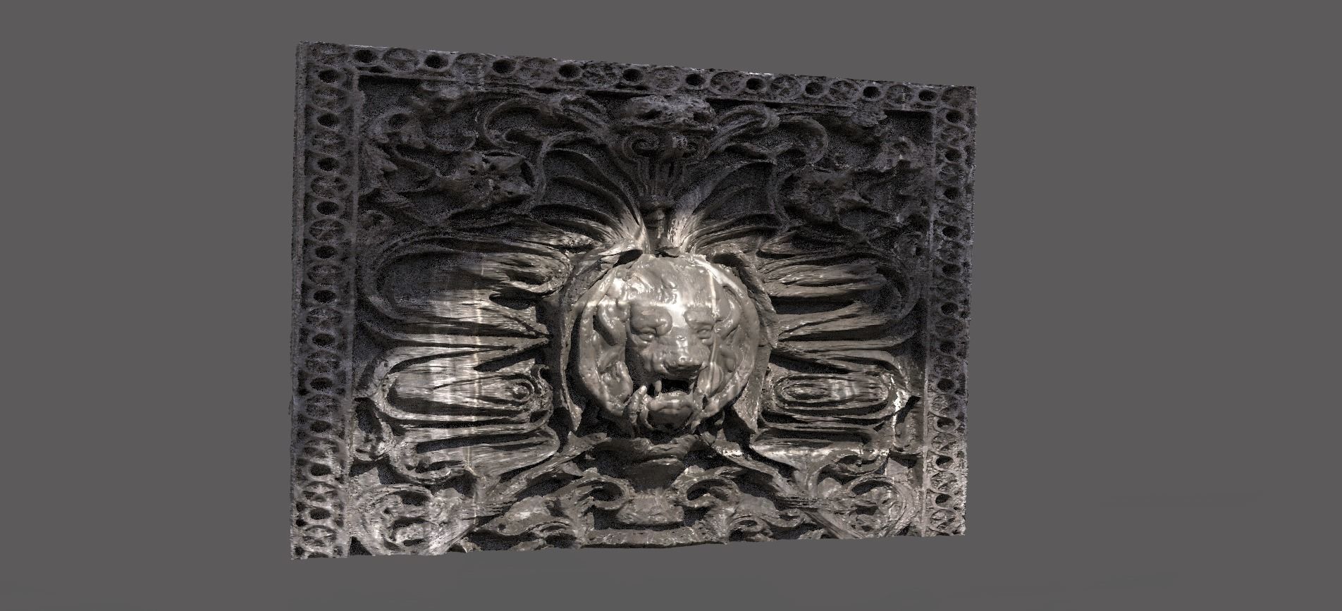 Lion Head Wall Design 3D model_1