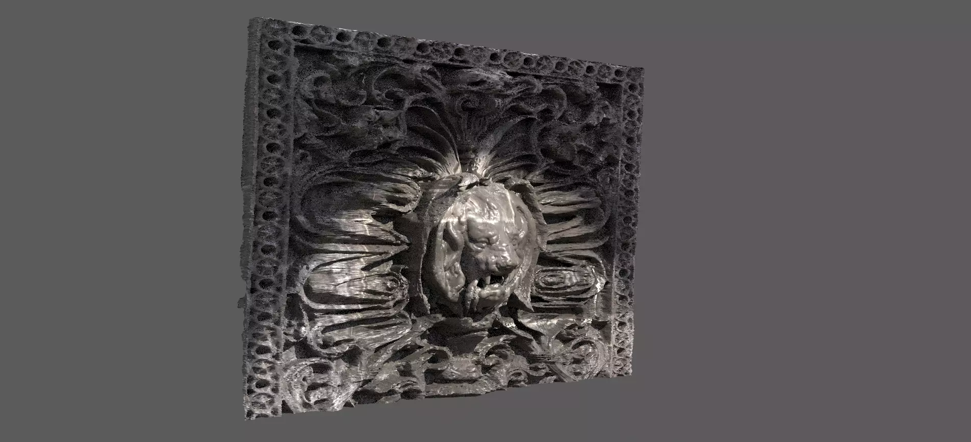 Lion Head Wall Design 3D model_0