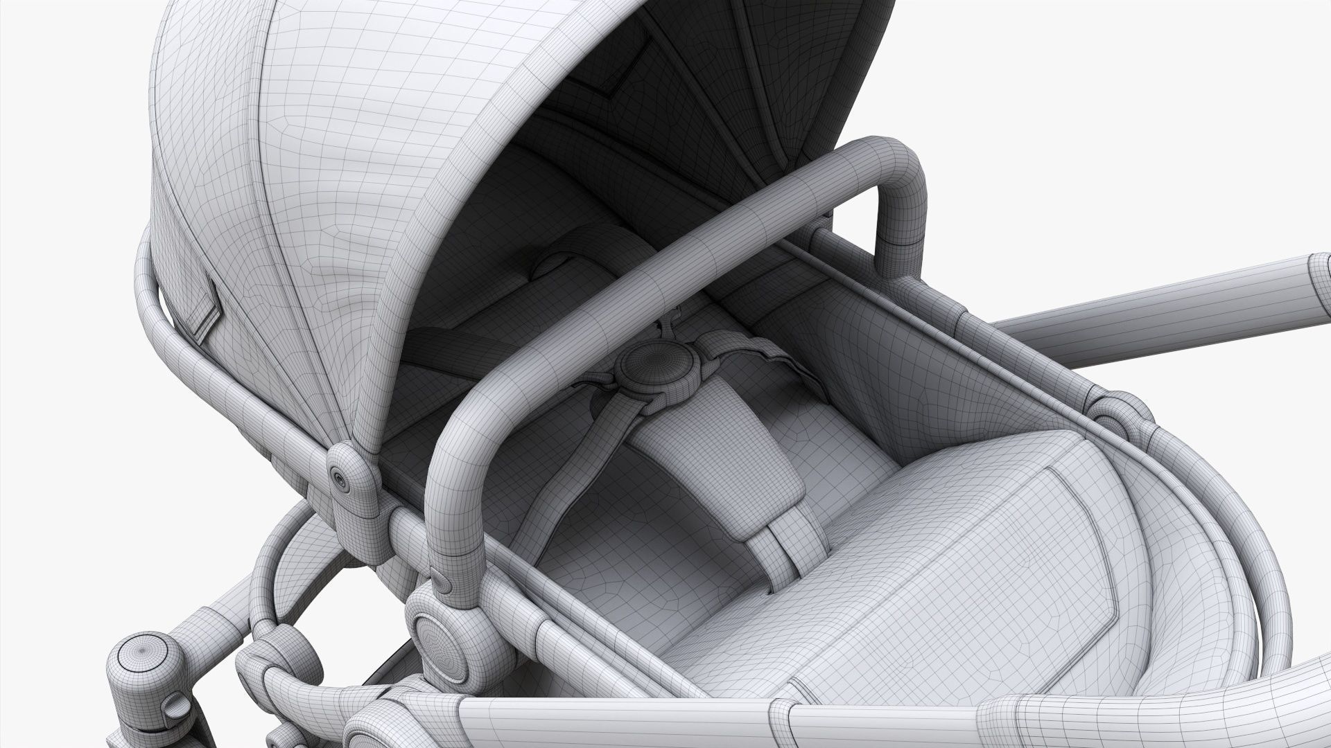 Baby stroller 02 3D model_16