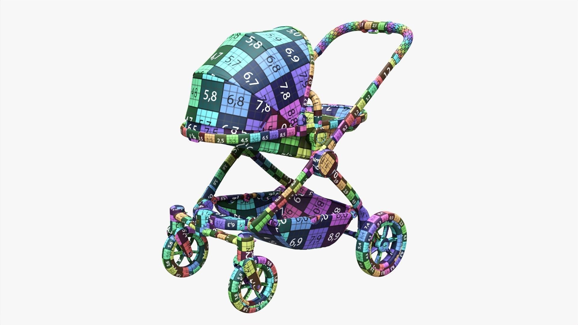 Baby stroller 02 3D model_22