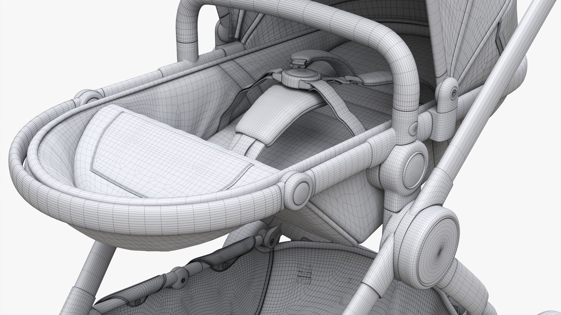 Baby stroller 03 3D model_14
