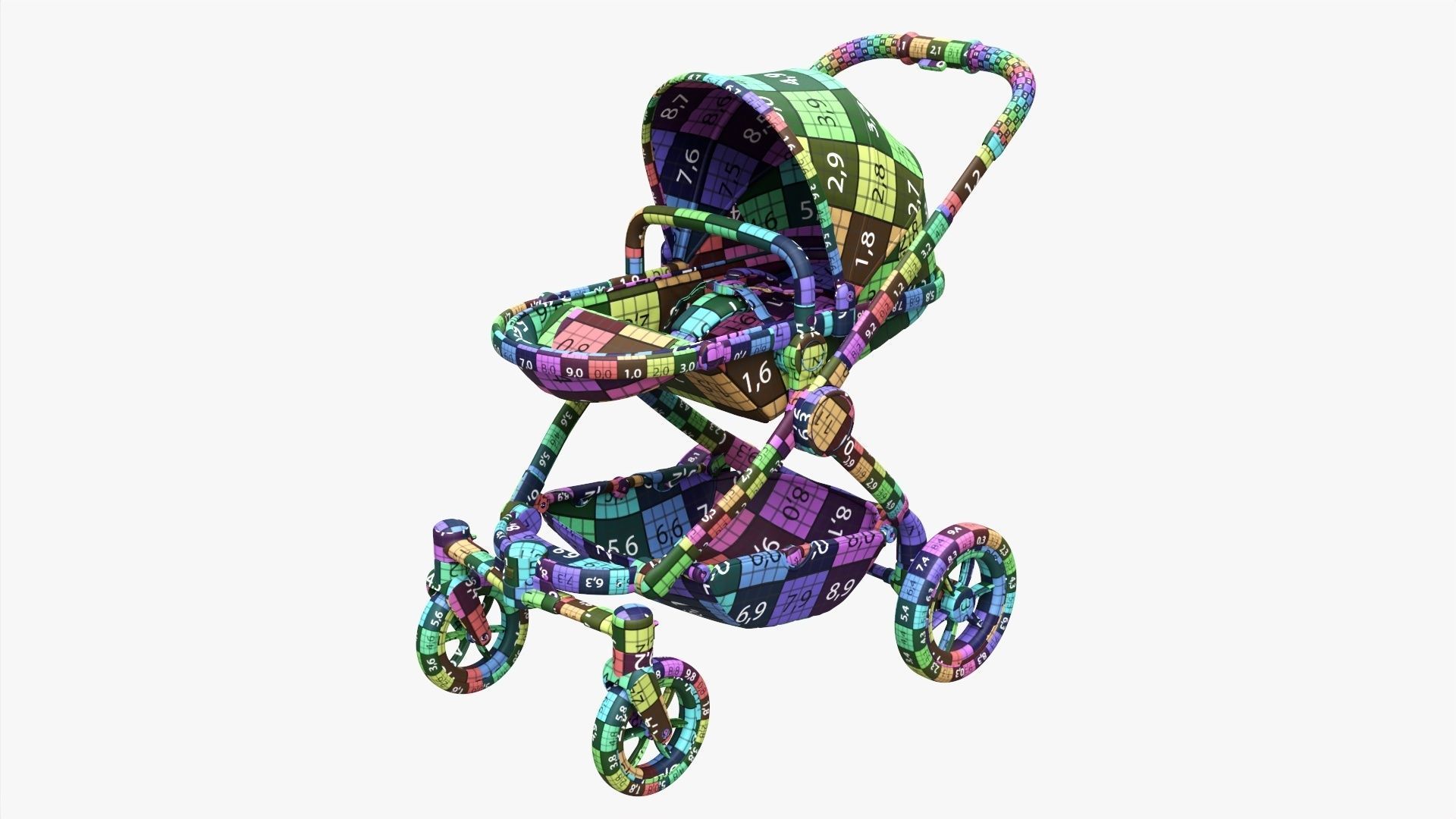 Baby stroller 03 3D model_20