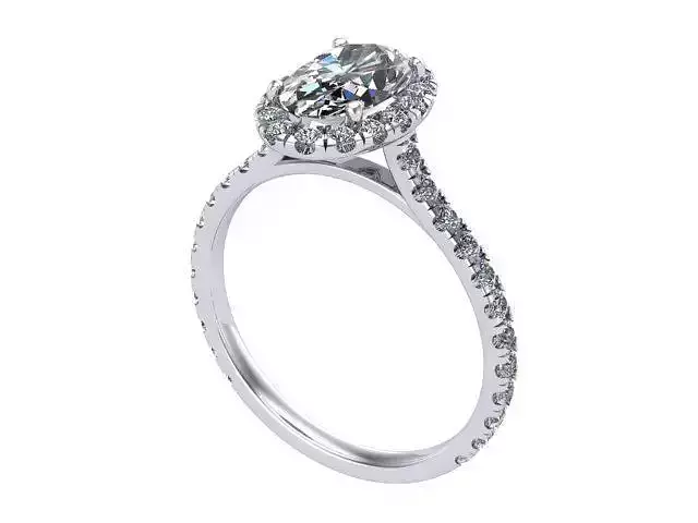 Round Diamond and Halo Ring 