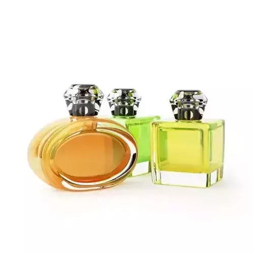 Perfume Bottles Yellow Orange Green