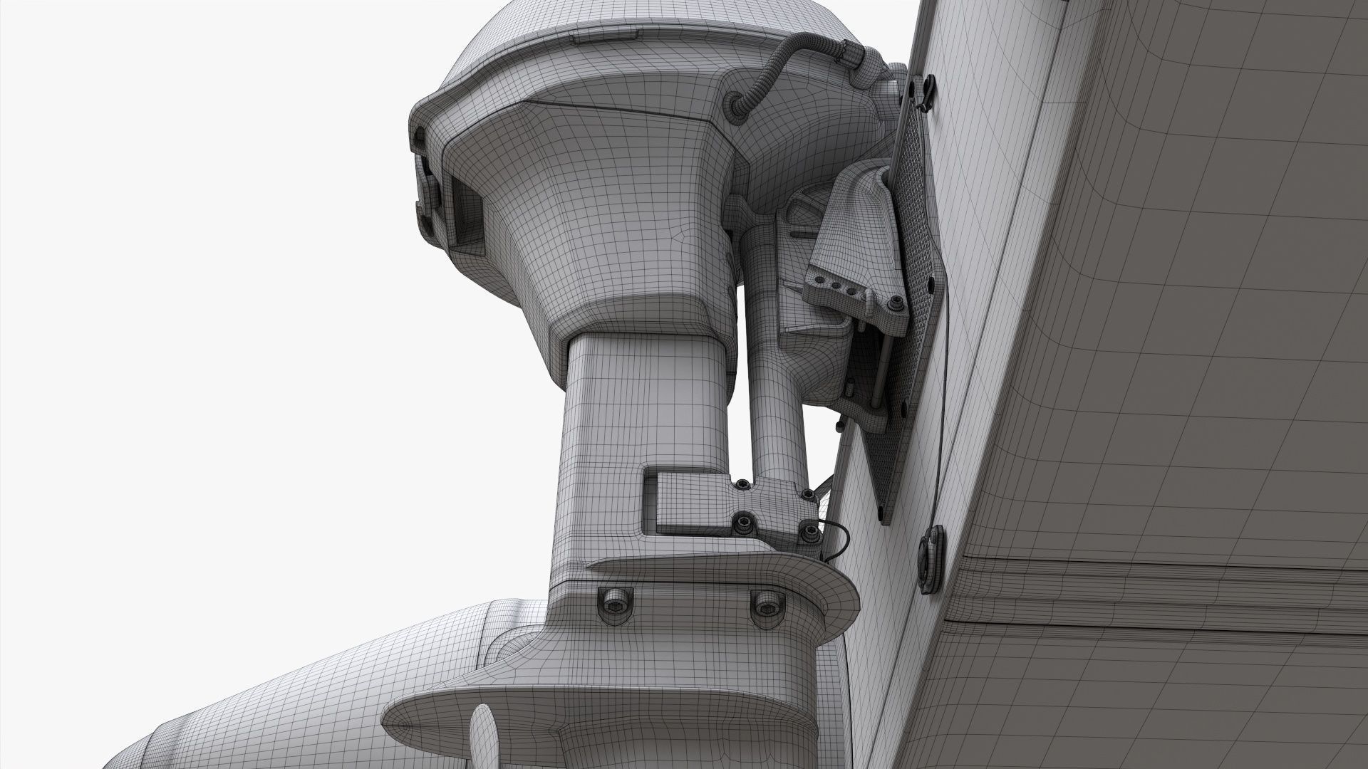 Inflatable boat 03 black with outboard boat motor 3D model_22