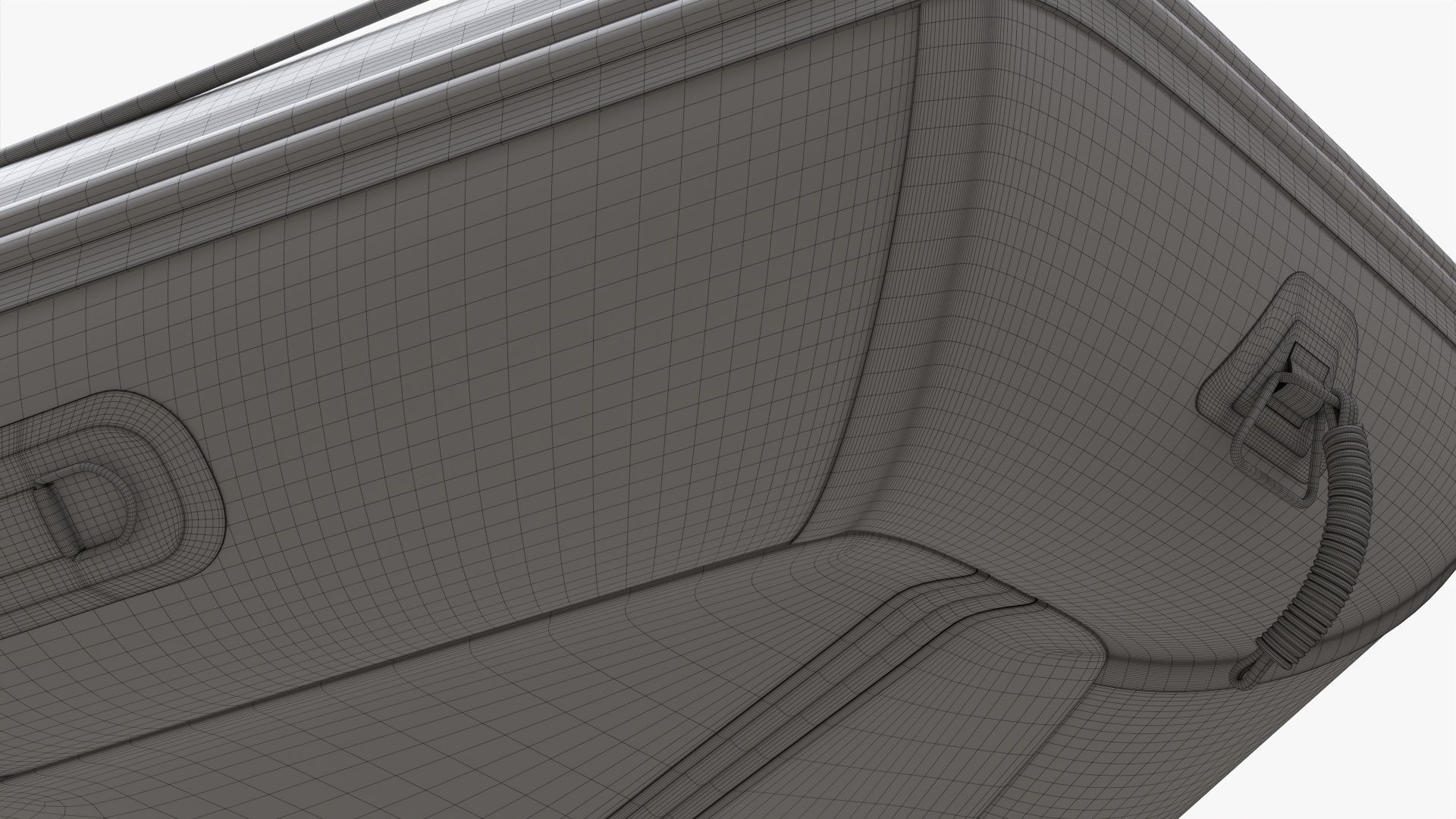 Inflatable boat 03 black with outboard boat motor 3D model_23