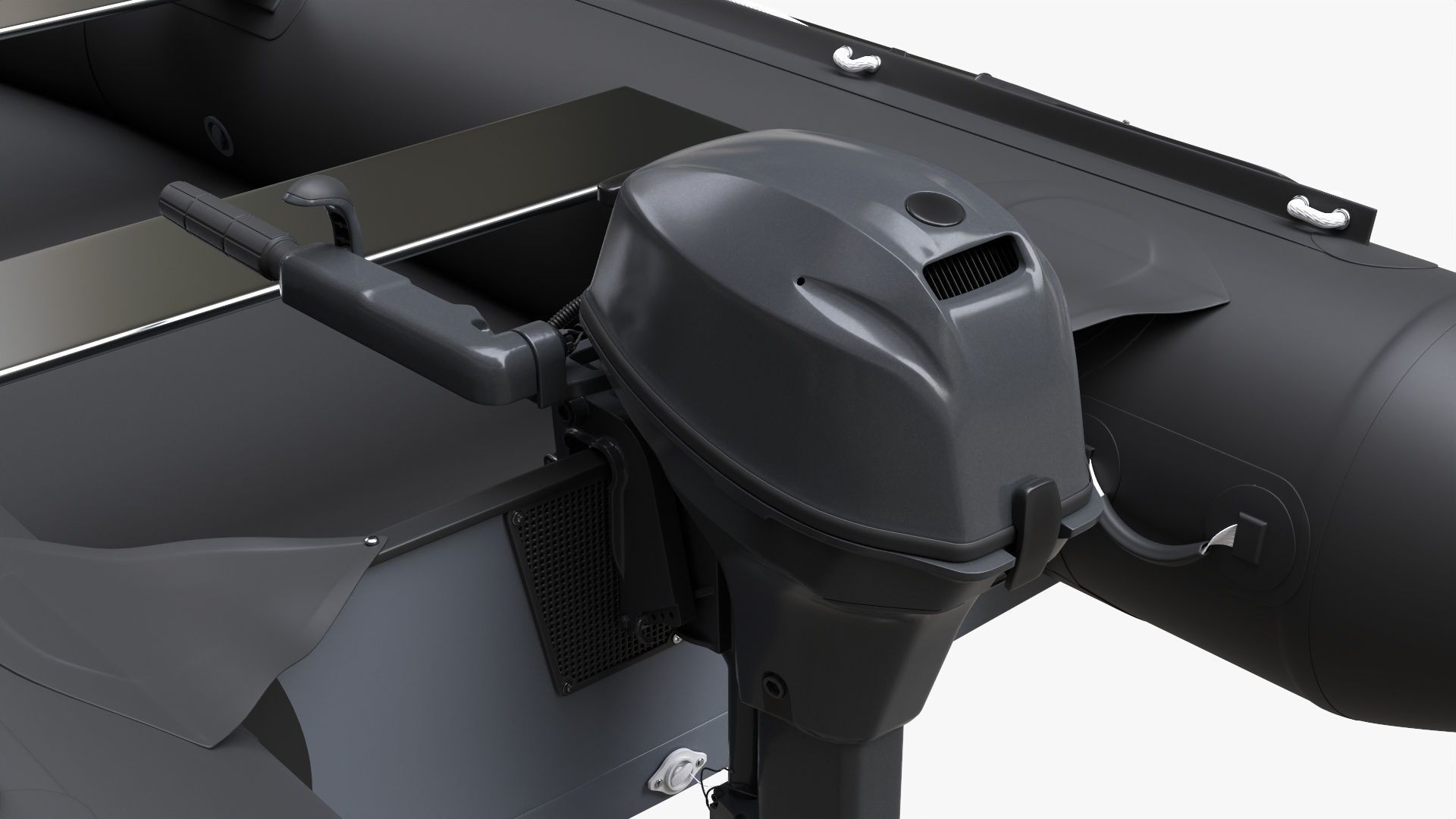 Inflatable boat 03 black with outboard boat motor 3D model_6