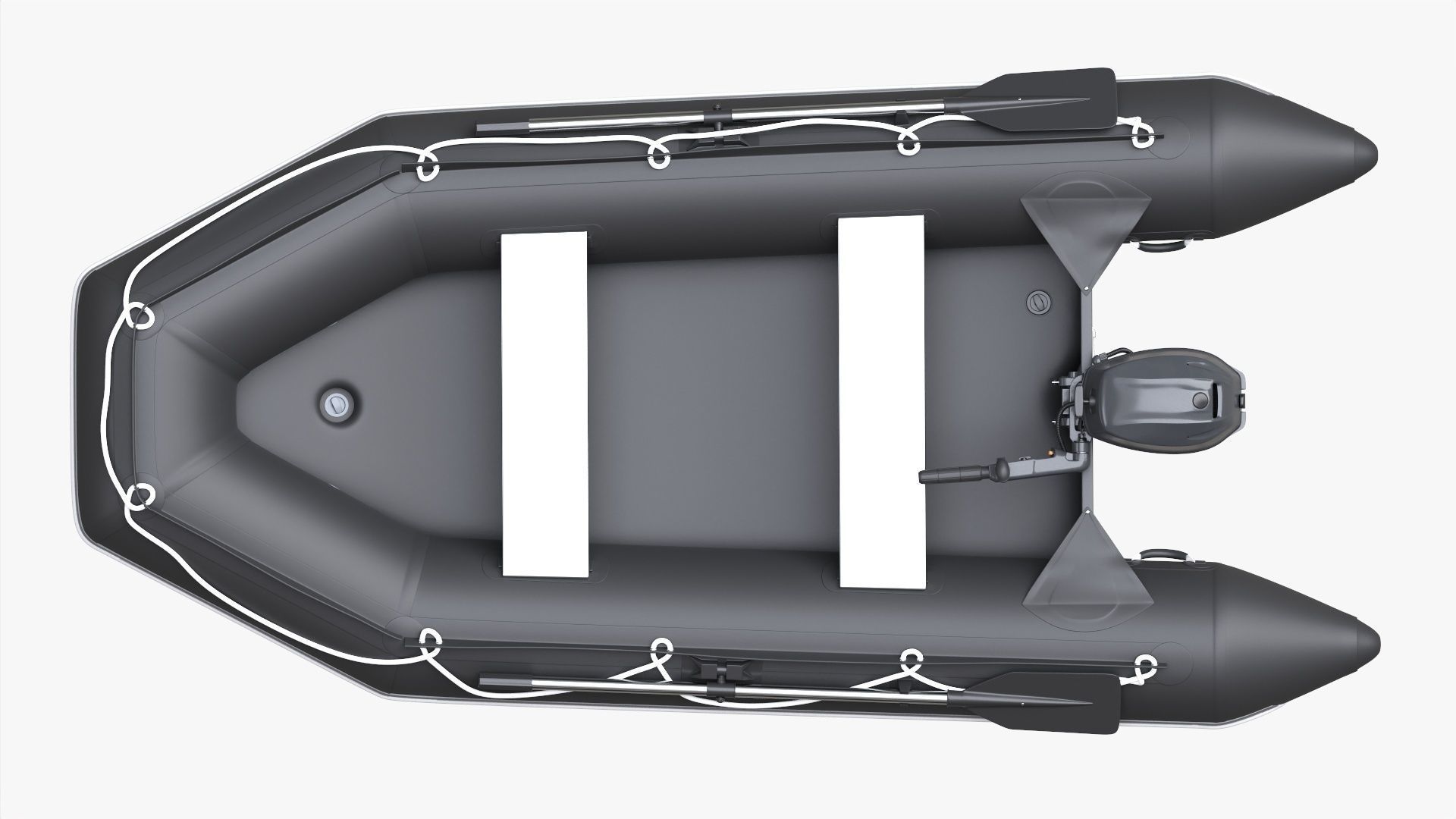 Inflatable boat 03 black with outboard boat motor 3D model_14
