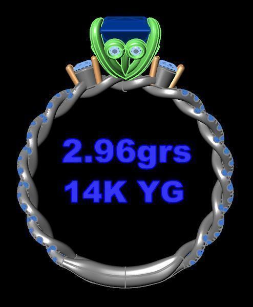 Radiant and Round Golden Ring 3D print model_4