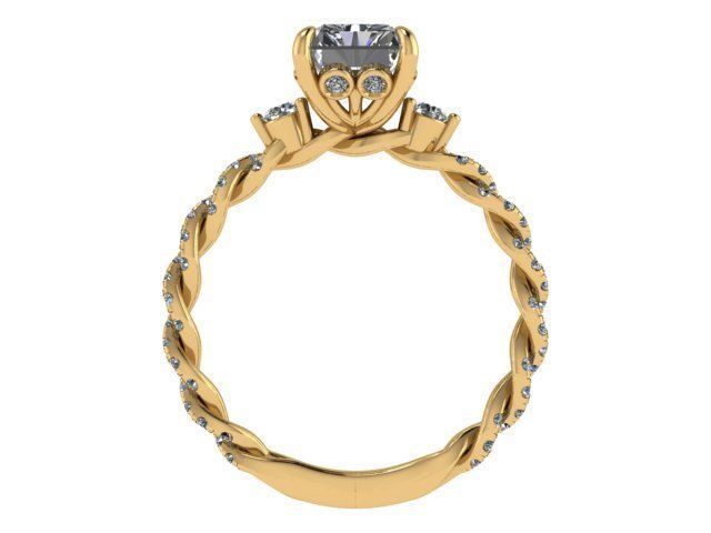 Radiant and Round Golden Ring 3D print model_3