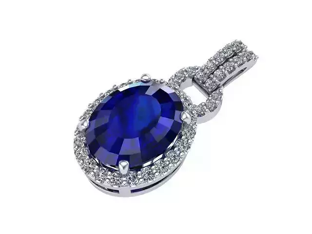 Sapphire and Diamonds Pendant