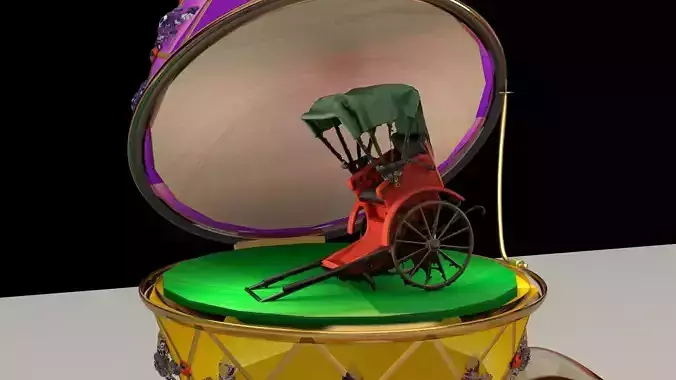 Chinese gold Ingot with Russia Faberge egg 