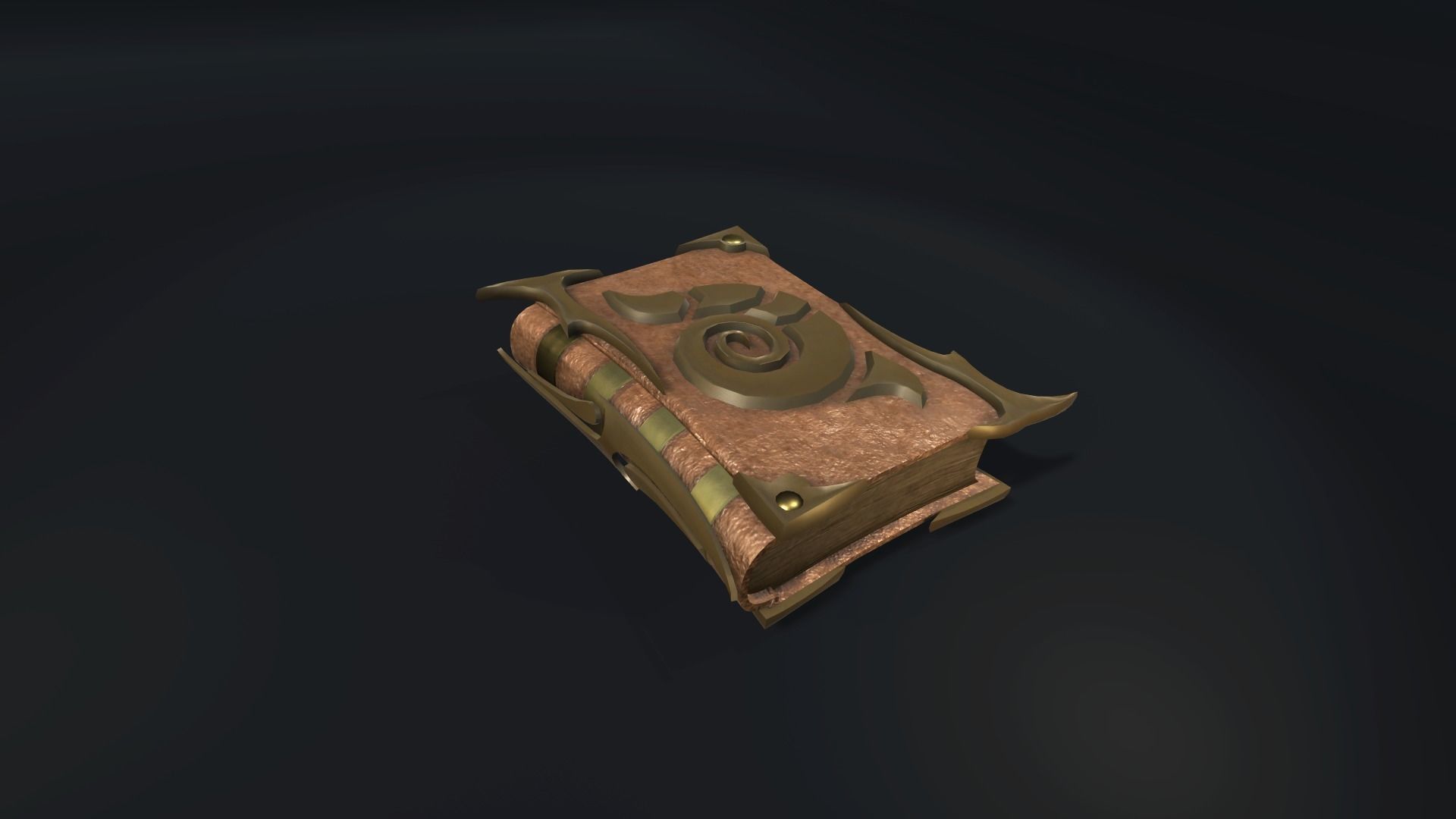 Magic Book Brown - Game Ready Low-poly 3D model_0