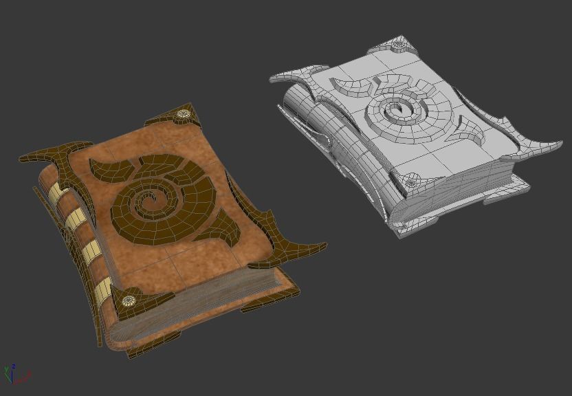 Magic Book Brown - Game Ready Low-poly 3D model_6