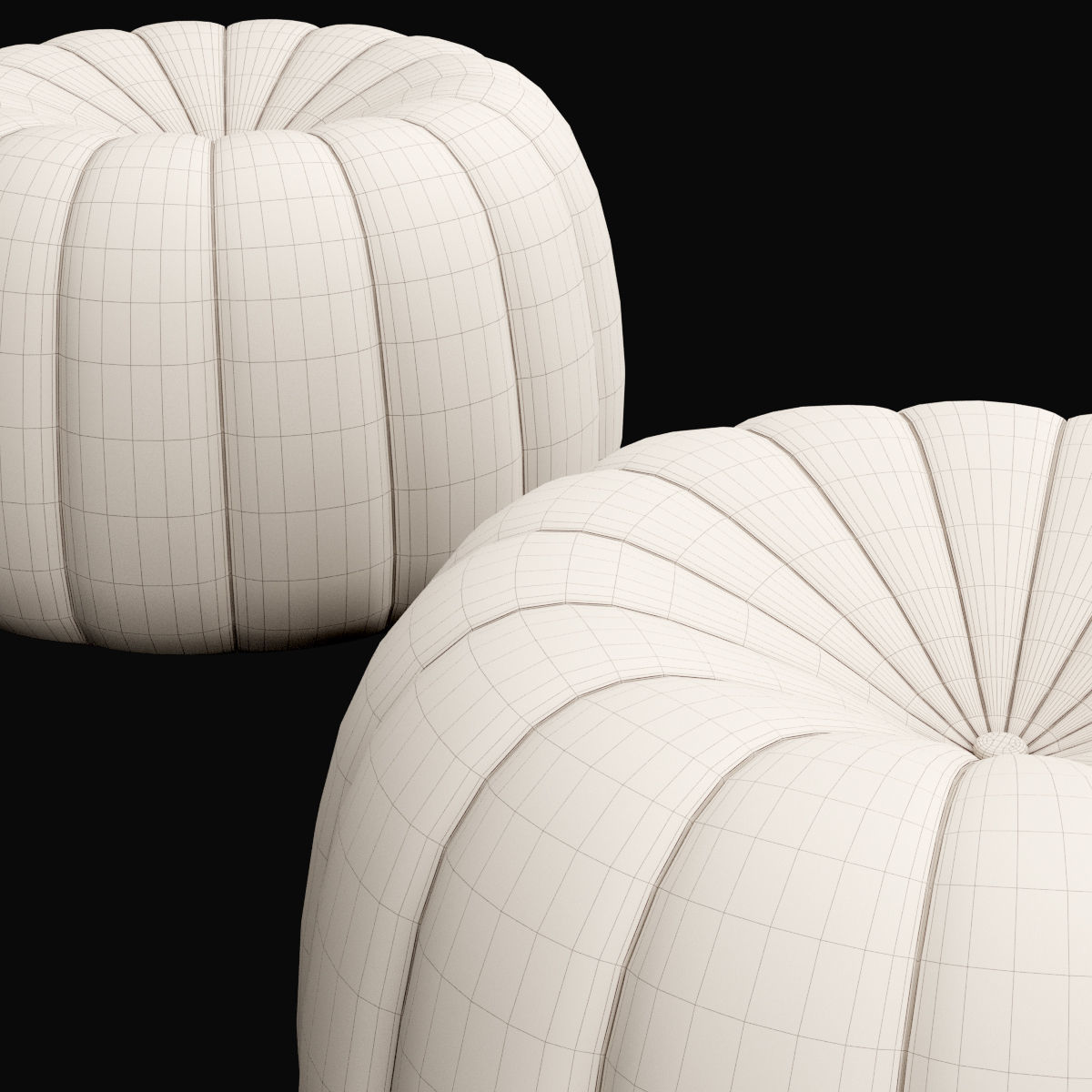 Pouf 4 two pumpkin shaped poufs 3D model_17