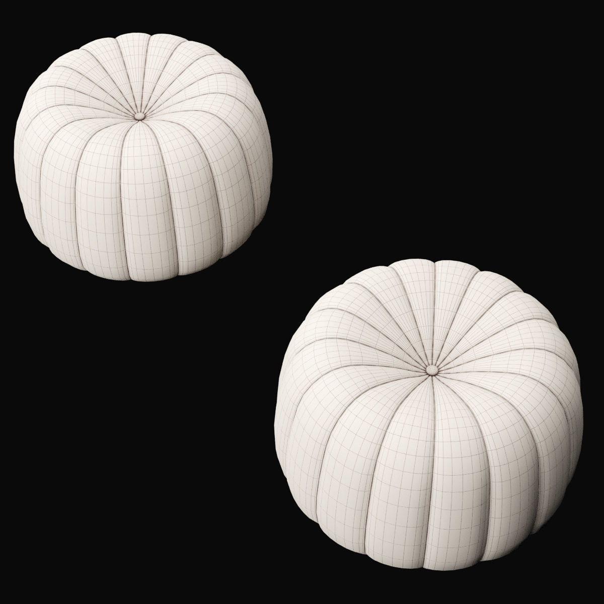 Pouf 4 two pumpkin shaped poufs 3D model_3