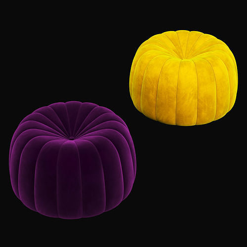 Pouf 4 two pumpkin shaped poufs 3D model