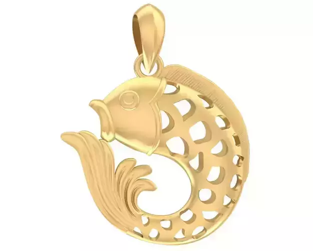 Elegant Koi Fish Pendant Jewelry 3D Model 3084