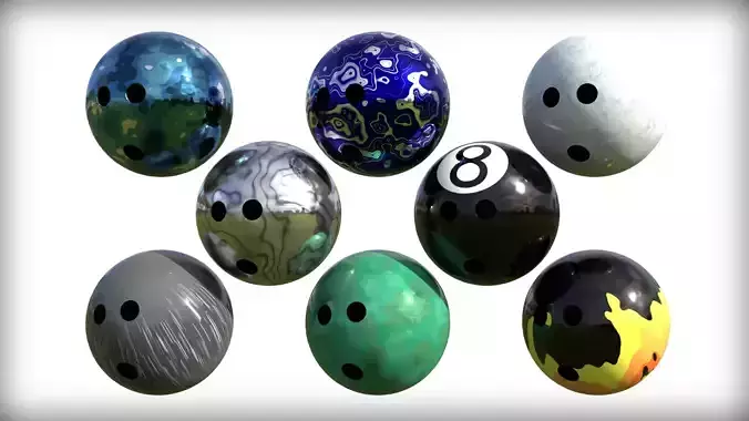 Bowling Ball Designs 3D model