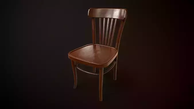 Vintage chair Low-poly 3D model