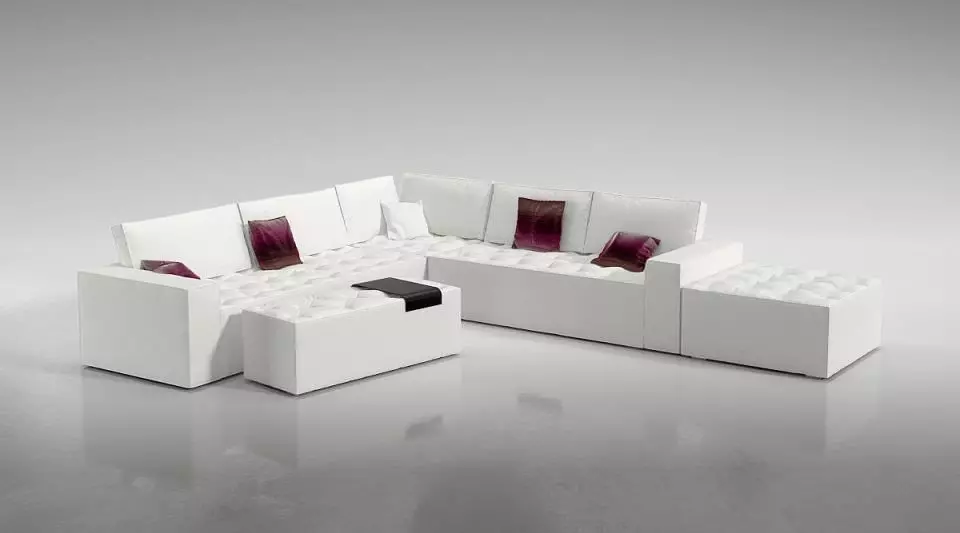 White Sofa Set 3D model_0