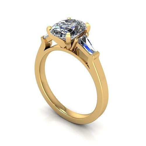 Maulik Oval Cathedral Diamond Ring 3D print model