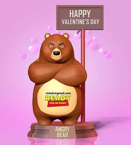 Angry Bear 3D print model