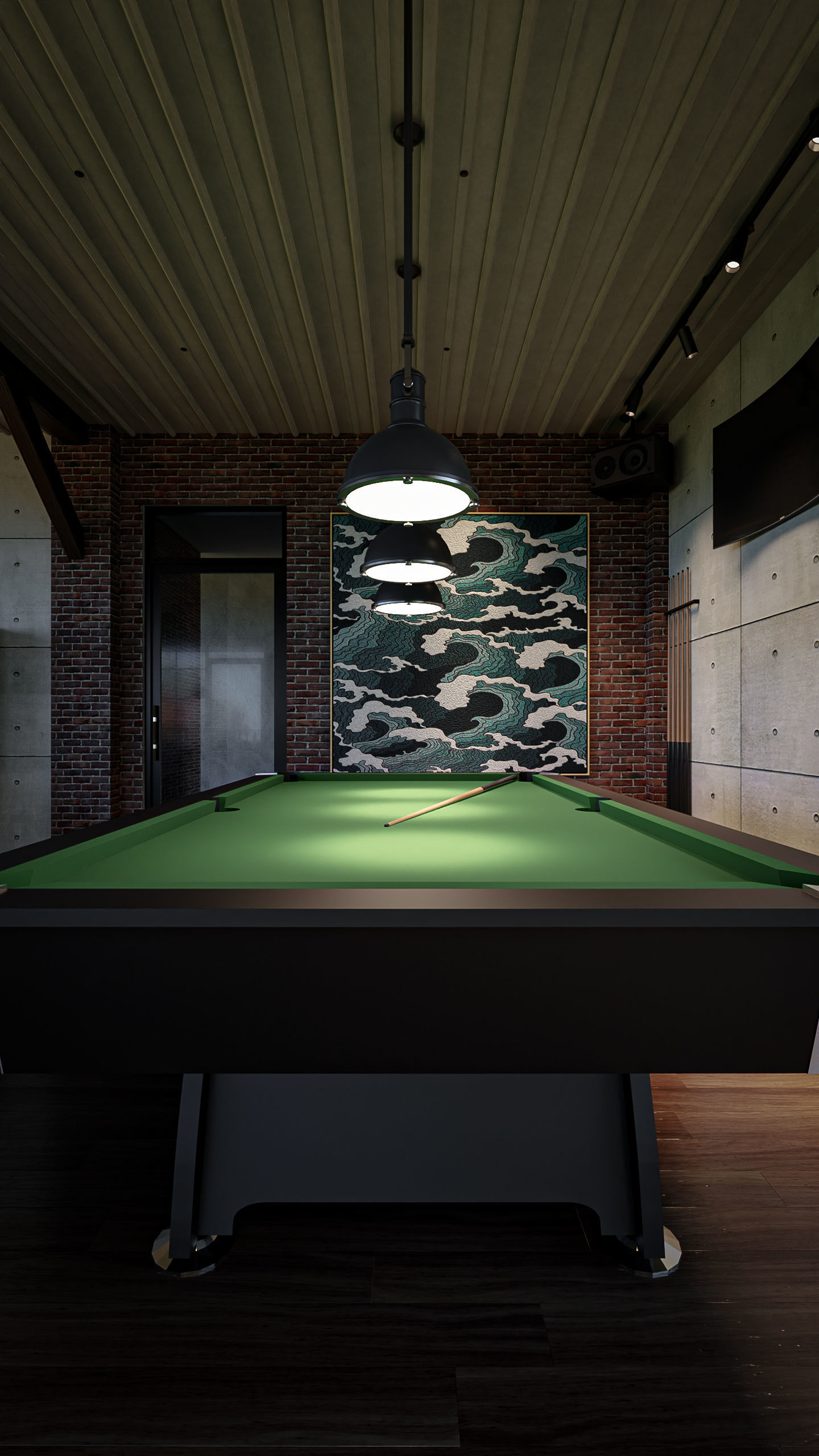 Industrial 3D Lounge CoffeeShop Blender - Fbx - Obj Low-poly 3D model_5