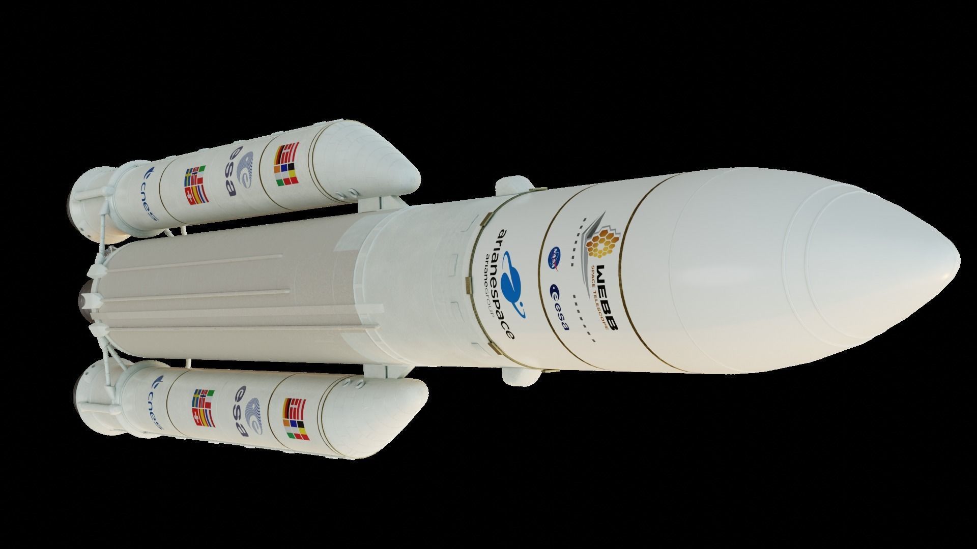 Ariane-5 Rocket Low-poly 3D model_2
