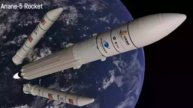 Ariane-5 Rocket Low-poly 3D model
